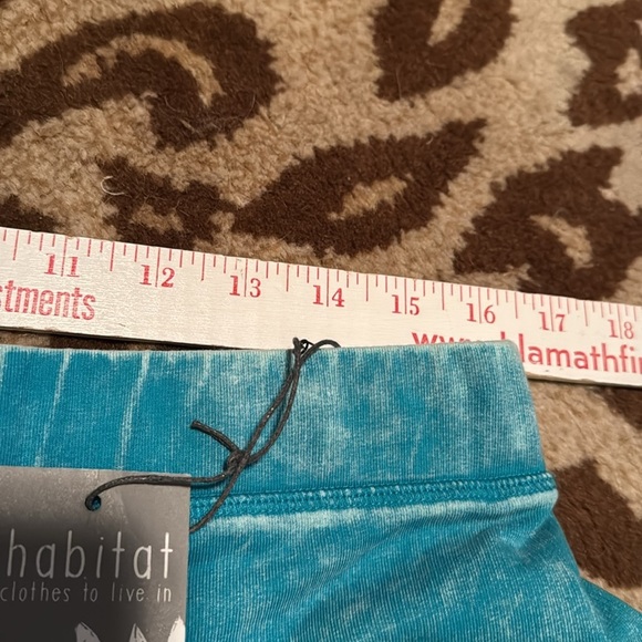 NEW HABITAT Pull on terry cloth pants Womens L turquoise blue Beach loungewear - Picture 11 of 15